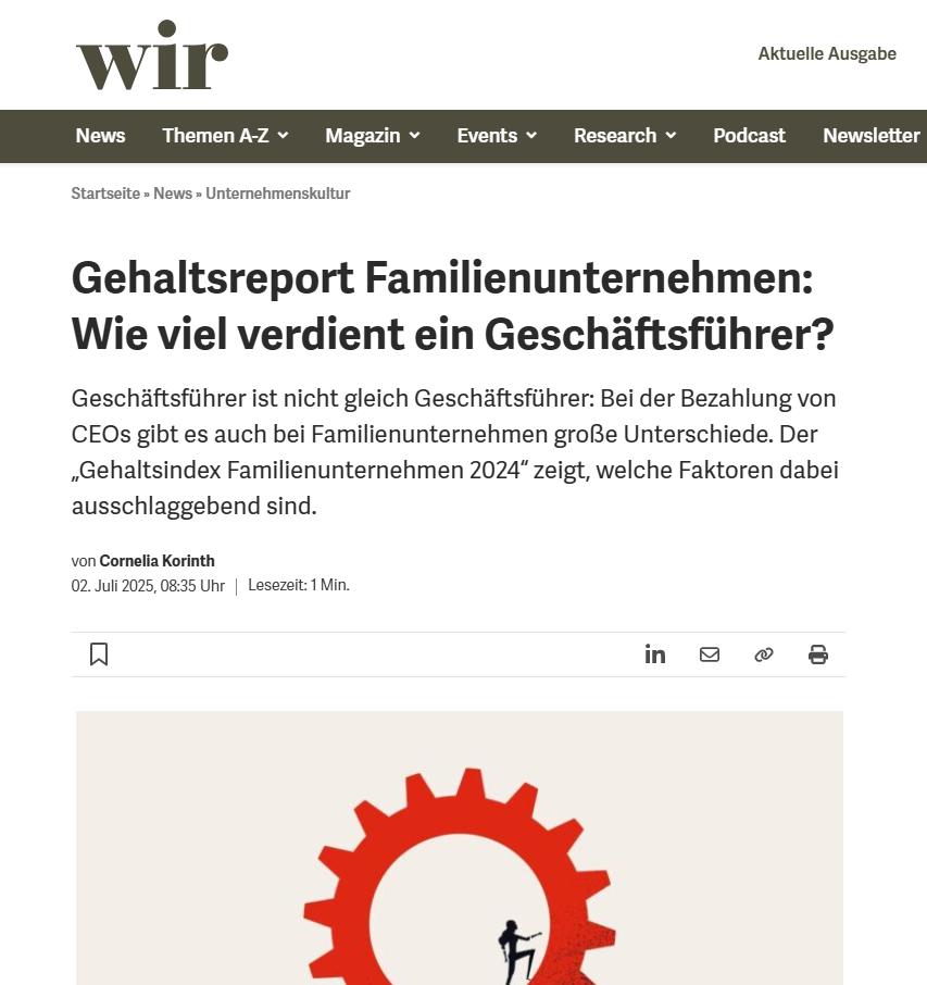 Wir magazin gehaltsreport familienunternehmen
